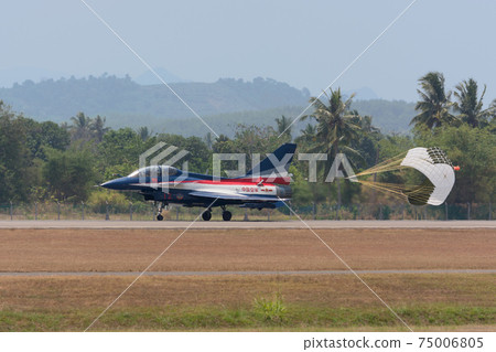 Chinese Air Force J-10 August 1st Flight Demonstration Landing 75006805