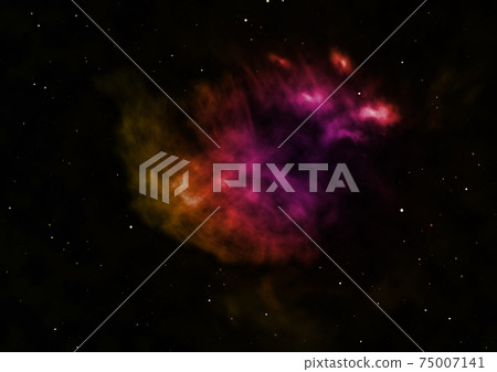 Star field in space and a nebulae. 3D rendering Star field in space and a nebulae. 3D rendering 75007141
