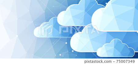 Cloud technology. Integrated digital web concept background 75007349
