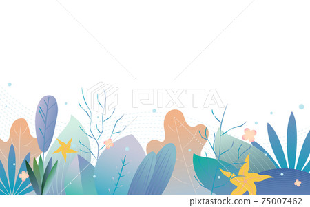 Small fresh green leafy plant original hand painted refreshing white background Small fresh green leafy plant original hand painted refreshing white background 75007462