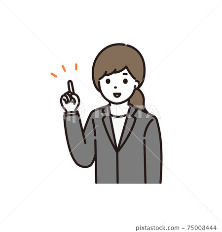 穿著西裝解釋點帶著微笑的女人的插圖 75008444