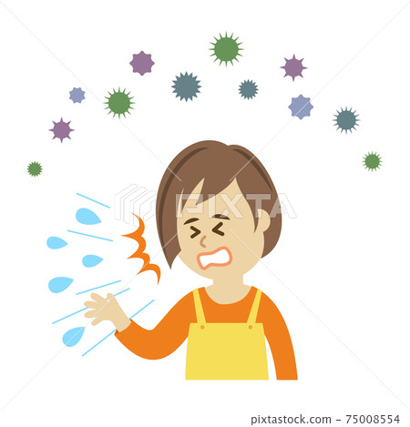 花粉熱的家庭主婦圖圖像 花粉熱的家庭主婦圖圖像 75008554