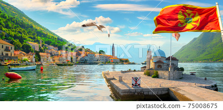 View of the church and Perast View of the church and Perast 75008675