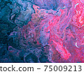 Beautiful abstract background. Pouring acrylic paint on canvas. 75009213