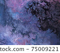 Beautiful abstract background. Pouring acrylic paint on canvas. 75009221