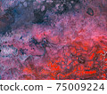 Beautiful abstract background. Pouring acrylic paint on canvas. 75009224