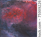 Beautiful abstract background. Pouring acrylic paint on canvas. 75009226