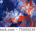 Beautiful abstract background. Pouring acrylic paint on canvas. 75009230