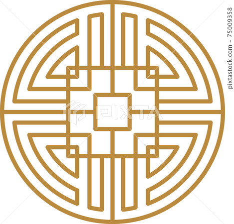 Chinese round frame and outline elements. Oriental decorations. Chinese round frame and outline elements. Oriental decorations. 75009358