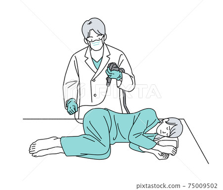 一個人結腸鏡檢查女人簡單的插圖 一個人結腸鏡檢查女人簡單的插圖 75009502