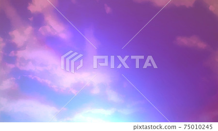 Beatiful Sky with Clouds Artistic Background. Craft Painting Landscape Design 75010245