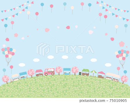 Simple spring marche background illustration hill-like layout 75010905
