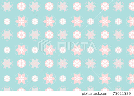 Floral pattern with pink geometric pattern Floral pattern with pink geometric pattern 75011529