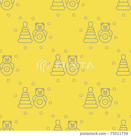 Seamless pattern with children's toys. Seamless pattern with children's toys. 75011739