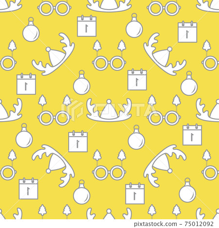 New year, Christmas vector seamless pattern 75012092