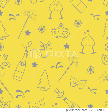 Seamless pattern with new year symbols. 75012093