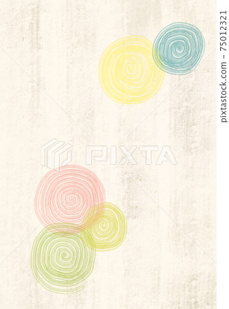 澀的五色漩渦與紙張的紋理，抽象的日本風格背景圖 75012321