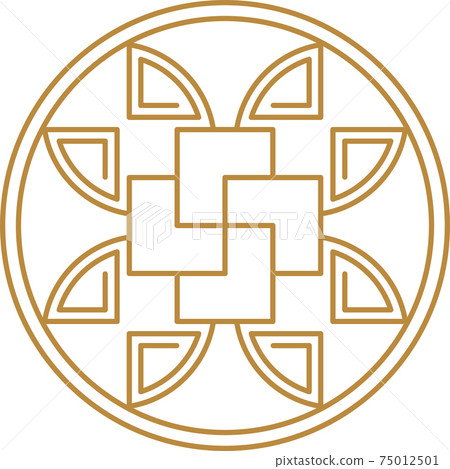 Chinese round frame and outline elements. Oriental decorations. Chinese round frame and outline elements. Oriental decorations. 75012501