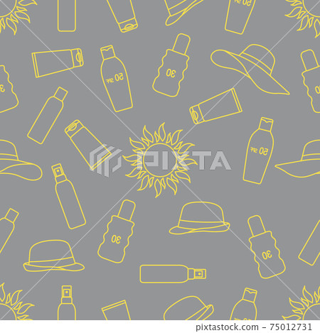 Vector pattern Travel Summer Sun Protect Sunscreen 75012731