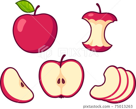 Cartoon apple set Cartoon apple set 75013263
