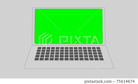 Laptop green background screen Laptop green background screen 75014674