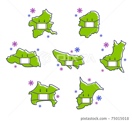 Prefectural set in the Kanto region with a mask Infection countermeasures Prefectural set in the Kanto region with a mask Infection countermeasures 75015018