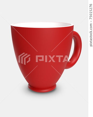 Red cup with on a white background Red cup with on a white background 75015276