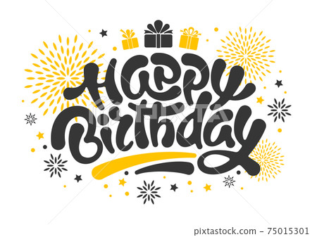 Happy Birthday Lettering Design Happy Birthday Lettering Design 75015301