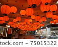 Lanterns lit up in red 75015322