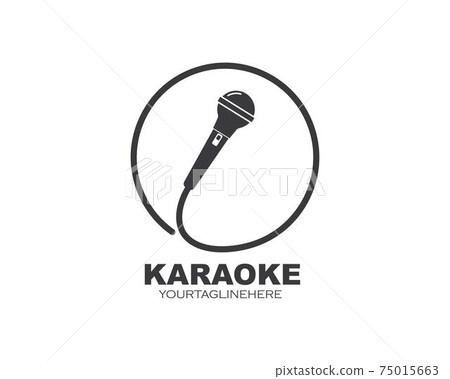 microphone icon logo of karaoke and musical vector illustration design 75015663