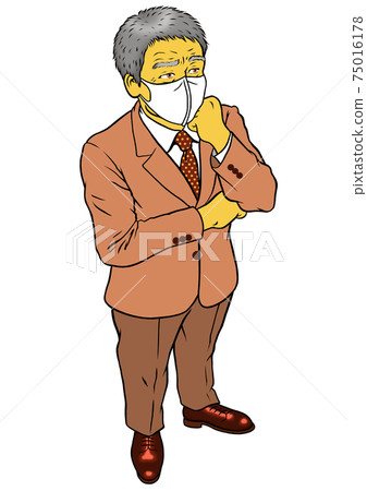 公司老闆戴口罩的男人(擔心) 公司老闆戴口罩的男人(擔心) 75016178