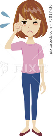 Hay fever eyes itchy woman 75017436