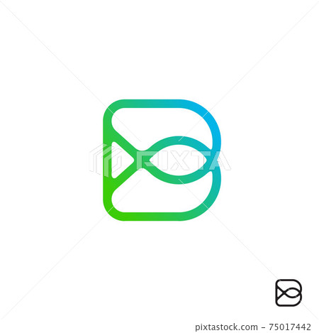 Initial letter B logo design template, Technology abstract vector logo	 75017442