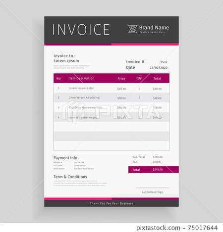 invoice, form, vector 75017644