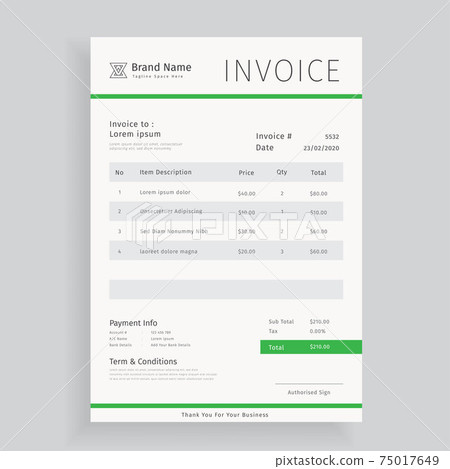 invoice, form, vector 75017649