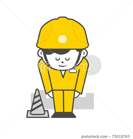 工人在施工現場鞠躬 75018765