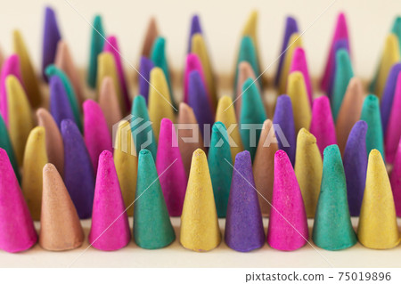 Natural incense cones for relax and health, aromatherapy concept Natural incense cones for relax and health, aromatherapy concept 75019896
