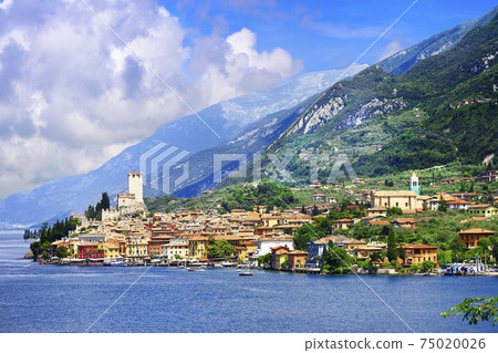 beautiful lake lago di Garda, pictorial Malcesine town beautiful lake lago di Garda, pictorial Malcesine town 75020026