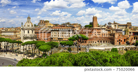 antique Rome -Trajan's Market panorama. Italy landmarks 75020066