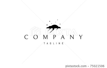 Vector logo on which an abstract image of a thundercloud. 75021506