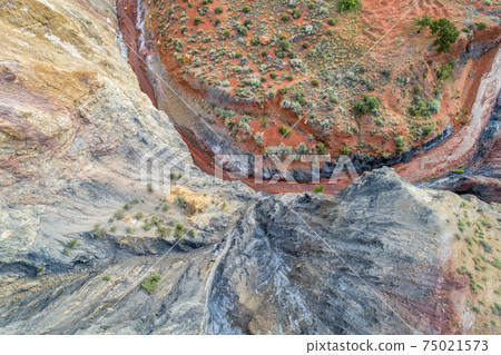 rock formation and creek - aerial view 75021573