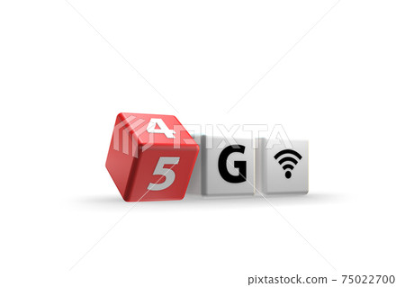 Transition from 4g network to 5g - 3d rendering Transition from 4g network to 5g - 3d rendering 75022700