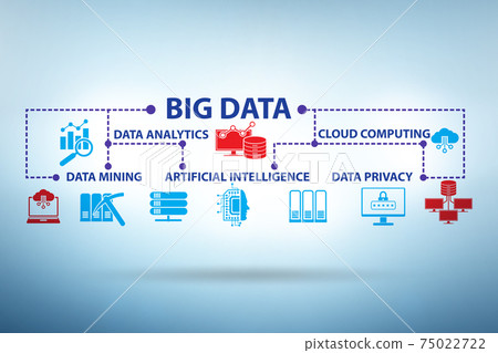 Big Data Concept Illustraion In Modern Computing - Stock Illustration ...