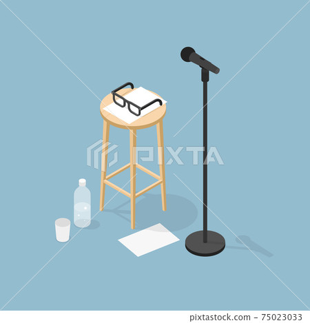Performance Microphone Isometric Illustration Performance Microphone Isometric Illustration 75023033