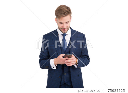 Just a click away. Project manager text SMS via mobile  75023225