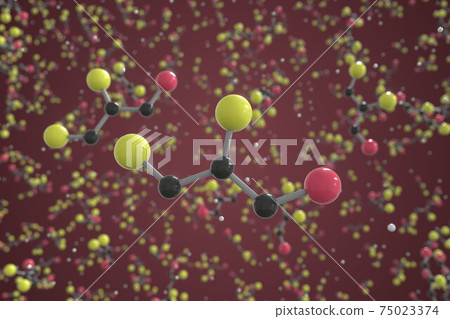 Dimercaprol molecule. Ball-and-stick molecular model. Chemistry related 3d rendering Dimercaprol molecule. Ball-and-stick molecular model. Chemistry related 3d rendering 75023374