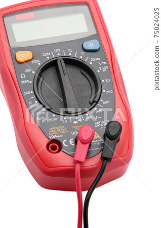 Multimeter for working with electricity on a white background Multimeter for working with electricity on a white background 75024025