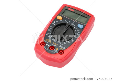 Multimeter for working with electricity on a white background Multimeter for working with electricity on a white background 75024027