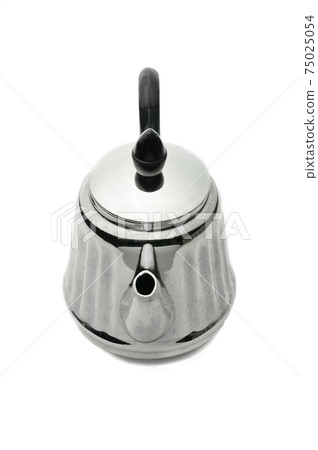 Vintage silver teapot on a white background Vintage silver teapot on a white background 75025054
