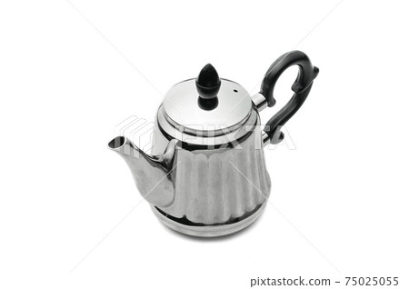 Vintage silver teapot on a white background Vintage silver teapot on a white background 75025055
